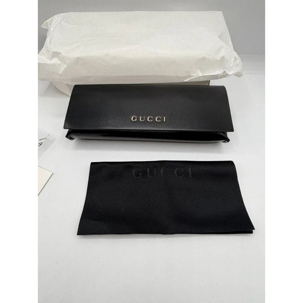 Gucci Eyeglasses Sunglasses Case Box w/ Cloth Authentic Black EUC Set New